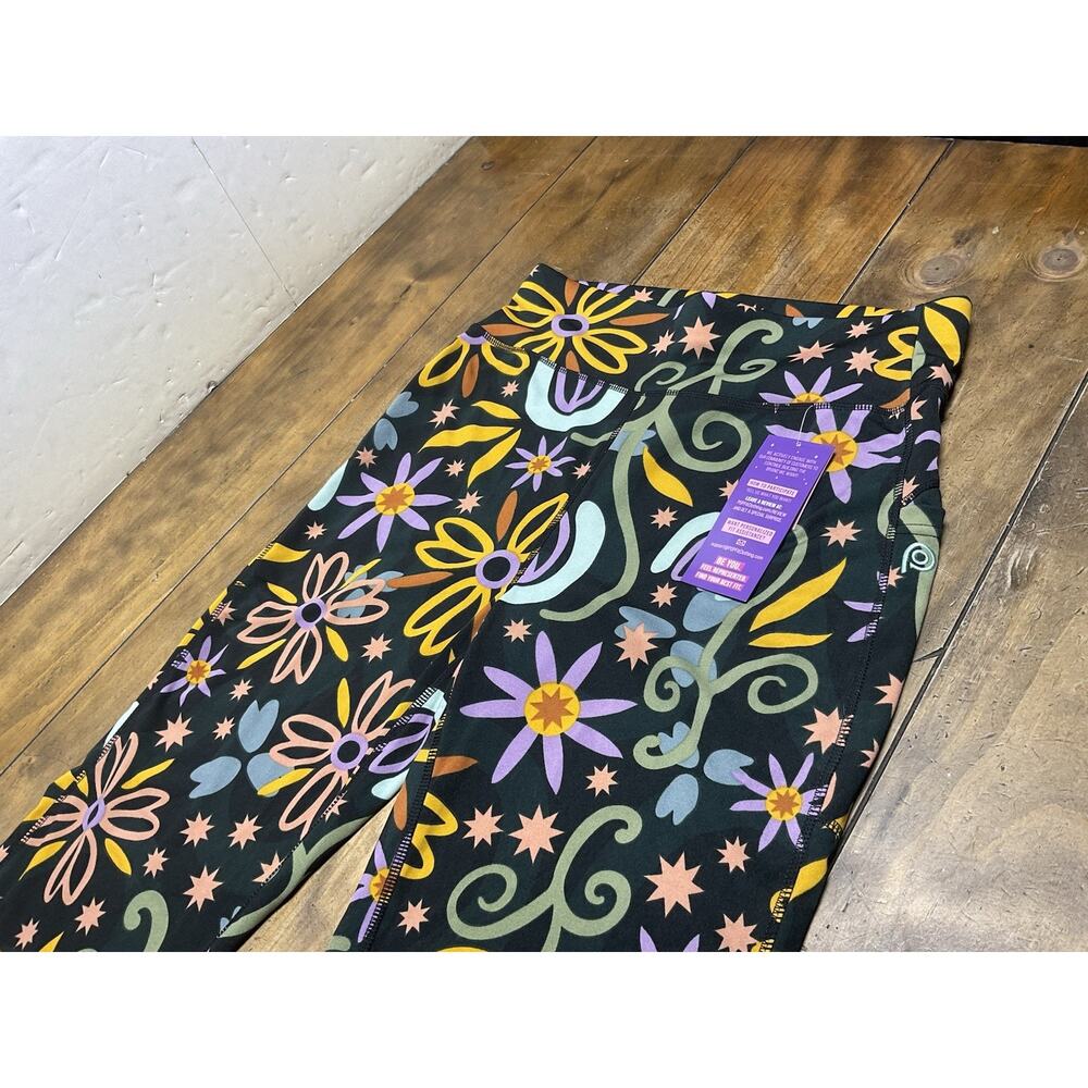 NWT POP Fit XL High Rise Flora Bootcut Pull On Leggings / Pants Multicolor - Picture 4 of 9